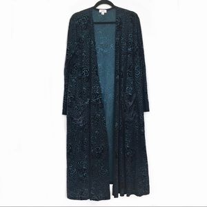 LuLaRoe Elegant Sheer + Velvet Sarah Duster